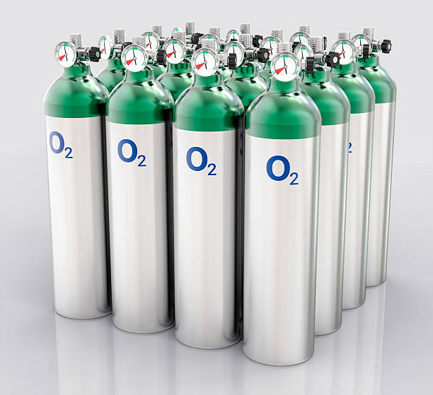 3D Isolated Oxygen Tank 3D Isolated Oxygen Tank. Hospital equipment illustration. oxygen stock pictures, royalty-free photos & images