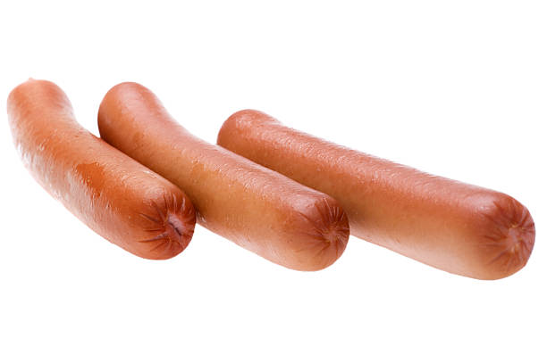 isolated sausage stock photo