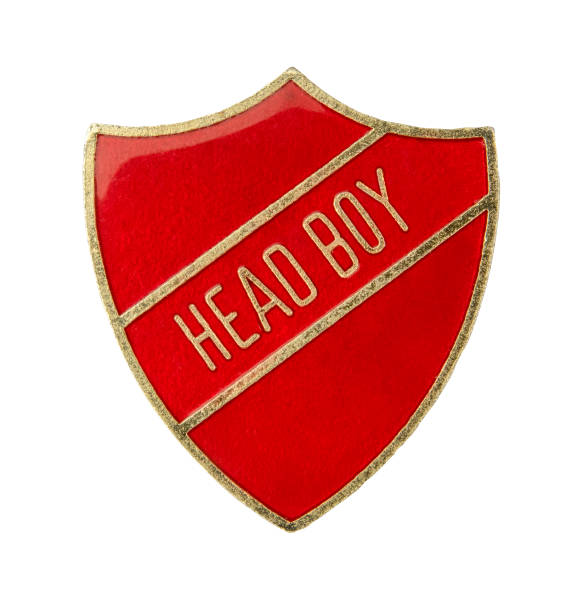 Isolated School Head Boy Badge stock photo