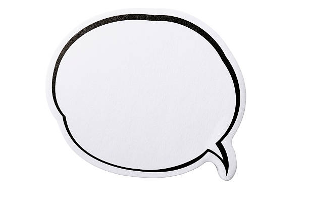 Isolated shot of speech bubble adhesive note on white background Speech bubble adhesive note isolated on white background with Clipping path. speech bubble photos stock pictures, royalty-free photos & images