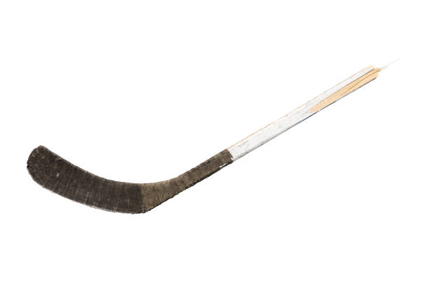 Isolated Smashed Hockey Stick Conceptual Sports Image Of An Isolated Smashed Hockey Stick hockey stick stock pictures, royalty-free photos & images