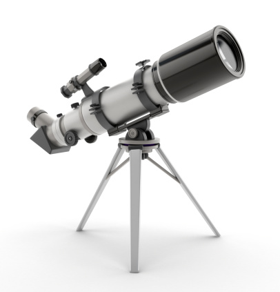 Generic 3D telescope isolated on white.Similar: