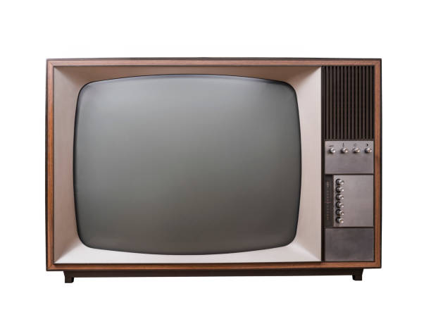 Isolated vintage television stock photo