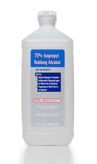 Miami, USA - February 15, 2015: Isopropyl Rubbing Alcohol bottle.