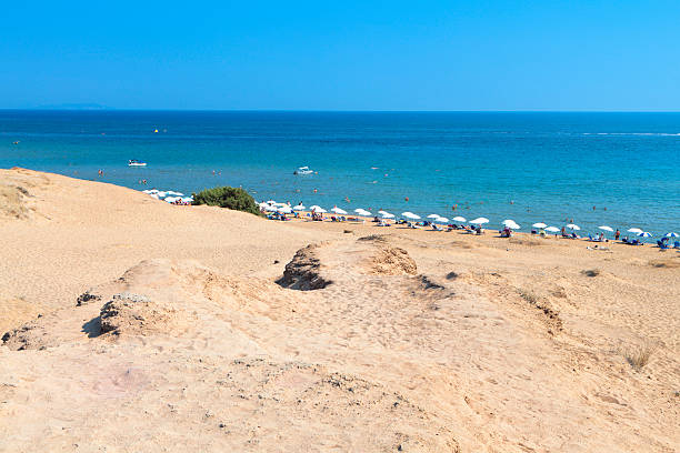 Issos beach at Corfu island in Greece stock photo
