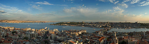 istanbul panorama xxxl - karaköy istanbul stockfoto's en -beelden