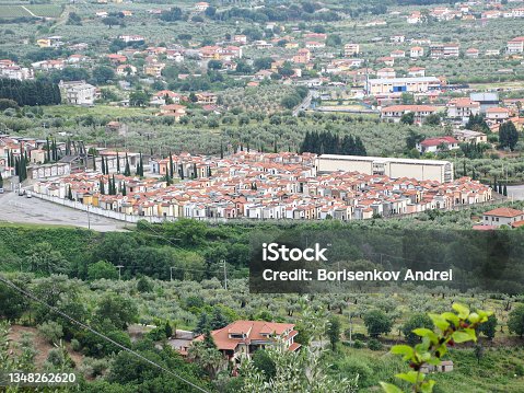 istock Italia, Calabria, Reggio Calabria cityscape with residential edania and cemetery. 1348262620