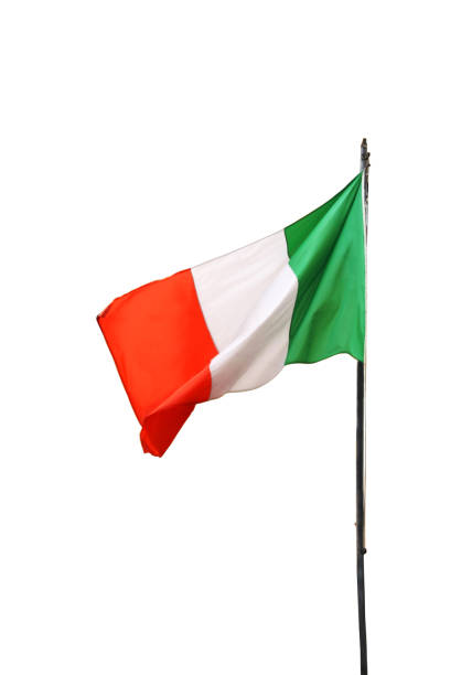 bandiera italiana isolata su sfondo bianco - pride milano foto e immagini stock