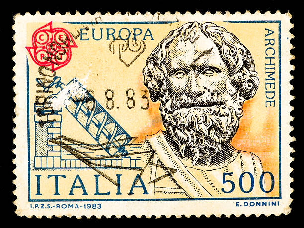 Stempel edar Italia dengan gambar Archimedes 