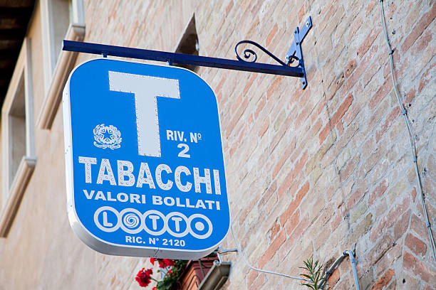 Italian tobacco shop sign stock photo