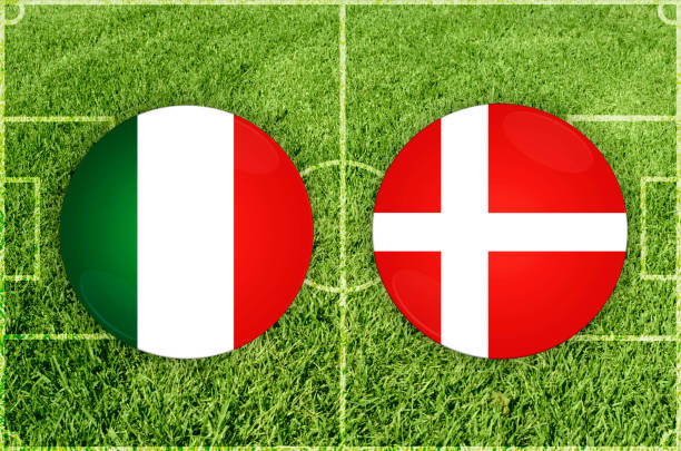 italy vs denmark football match - euro world cup qualifiers 個照片及圖片檔