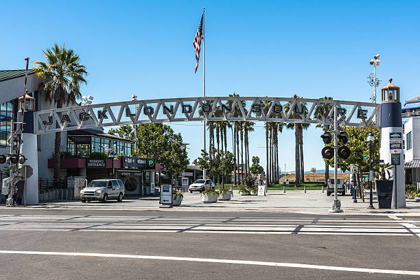 Jack London Square Dock entrance in Oakland, California stock photo