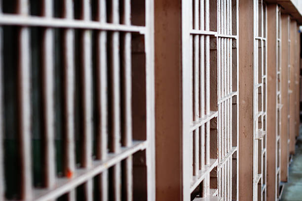 Jail bars stock photo