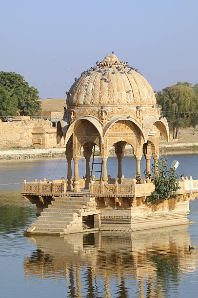 Jaisalmer - old palace near the lake stock photo