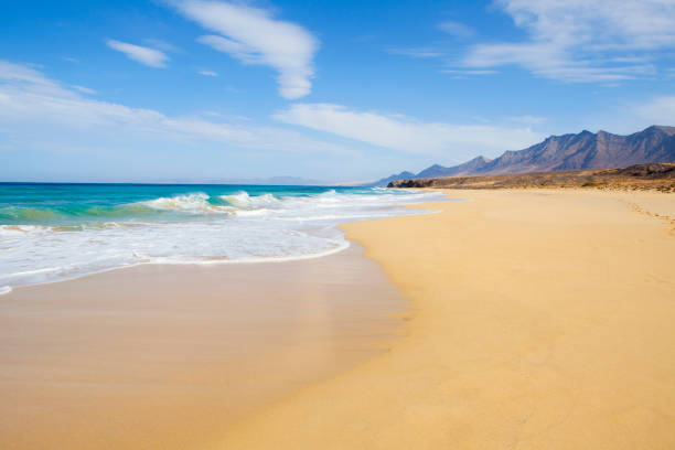 Jandía Natual park beach with amazing turquioise water Jandía Natural park beach - Fuerteventura canary islands stock pictures, royalty-free photos & images