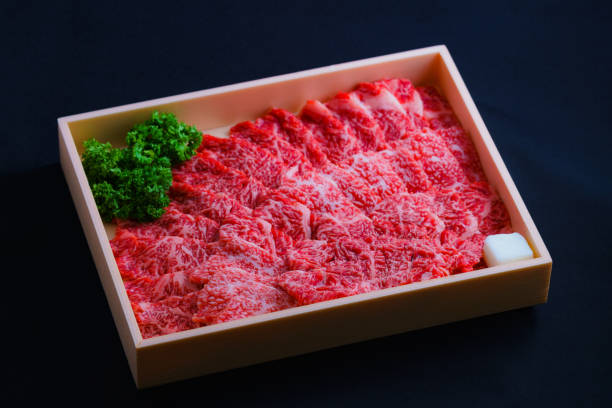 Japanese beef gift box ( named Furusato-nozei ) red artisanal food and drink stock pictures, royalty-free photos & images