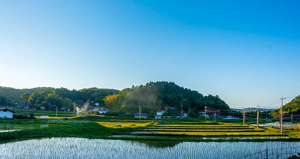 Japanese countryside hiroshima countryside of Japan . satoyama scenery stock pictures, royalty-free photos & images