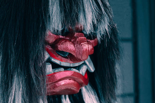 Japanese demon mask called "Namahage" stock photo