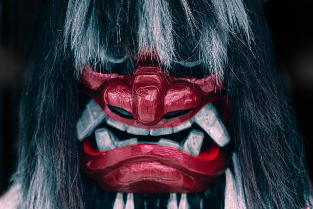Japanese demon mask called "Namahage" stock photo