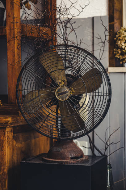 Japanese fan found in an old house stock photo