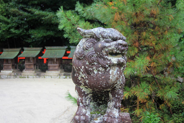 Japanese Lion Statue stock photo