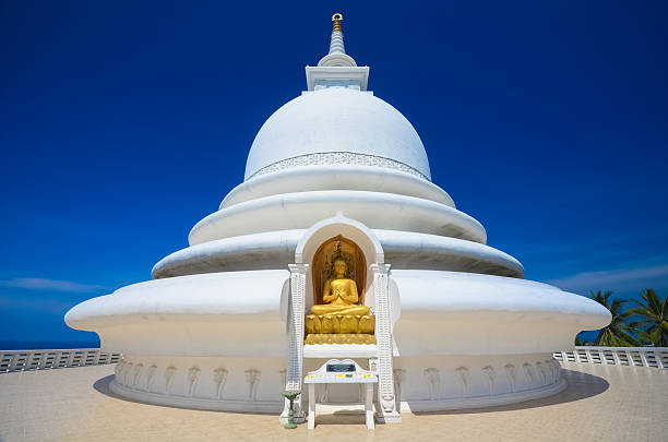 Japanese Peace Pagoda at Rumassala, Sri lanka stock photo