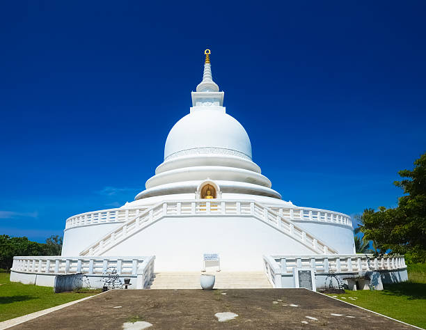 Japanese Peace Pagoda at Rumassala, Sri lanka stock photo