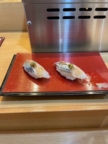 Japanese Sushi with herring stock photo