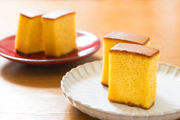 japanese sweets, castella cake,  (Japanese sponge cake) stock photo