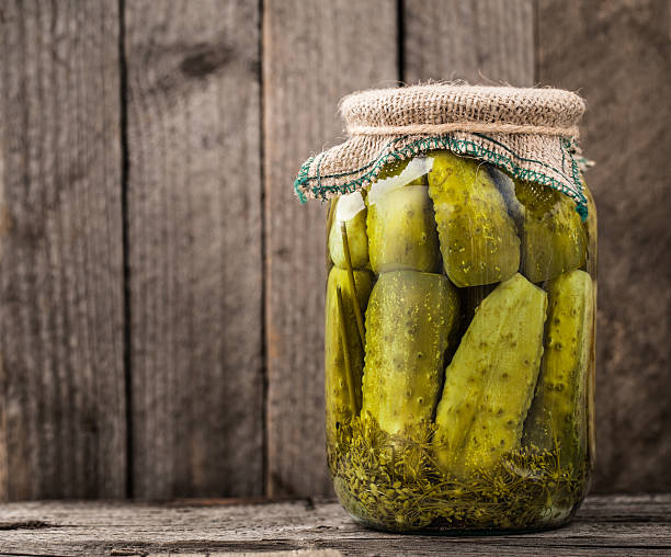 Jar of pickles stock photo