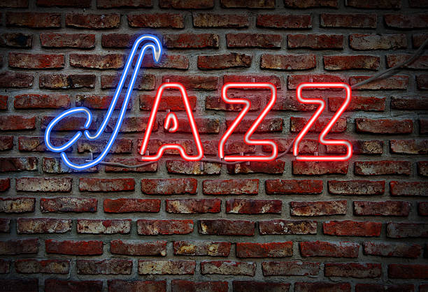 Jazz neon sign. stock photo