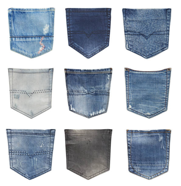 Jeans back pockets stock photo