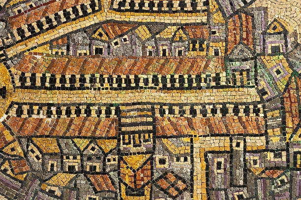 Jerusalem Cardo ancient mosaic stock photo