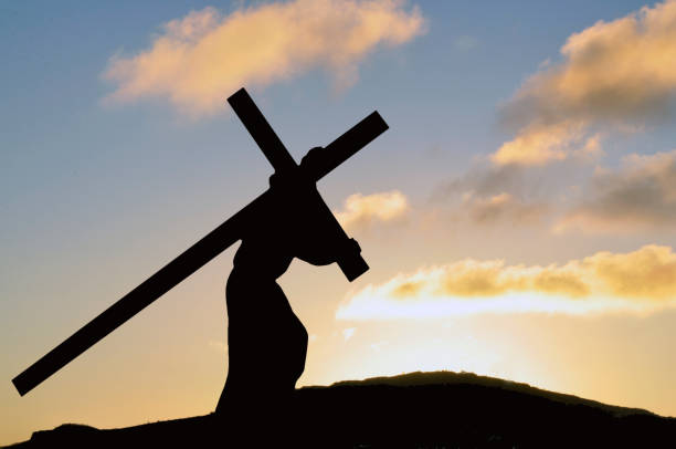 Jesus carrying the Cross on Good Friday  good friday stock pictures, royalty-free photos & images
