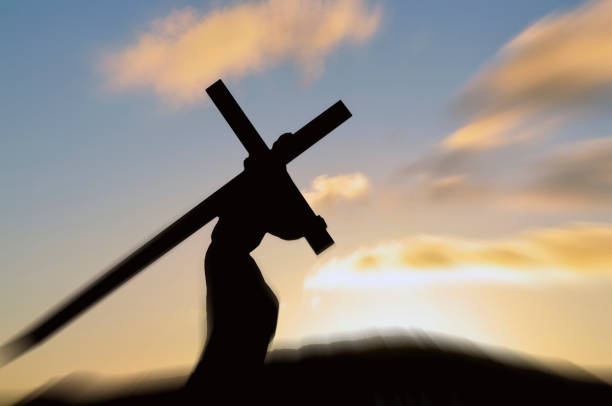 Jesus Christ carrying the cross on Good Friday  good friday stock pictures, royalty-free photos & images