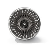 Jet engine front view isolated on white background. 3d rendering.