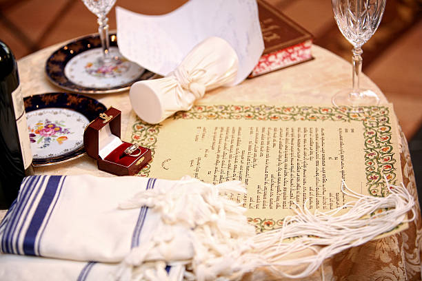 Jewish marriage contract Jewish marriage contract chupah stock pictures, royalty-free photos & images