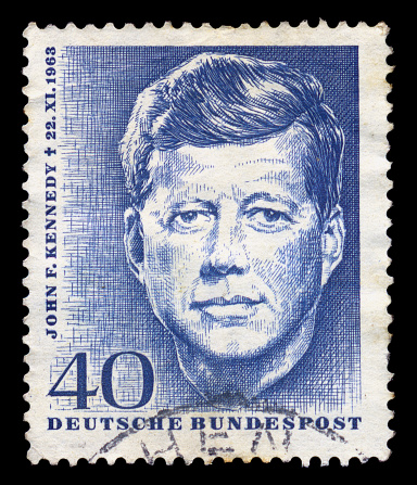 GERMANY - CIRCA 1964. Vintage postage stamp memorializes John F. Kennedy, circa 1964.