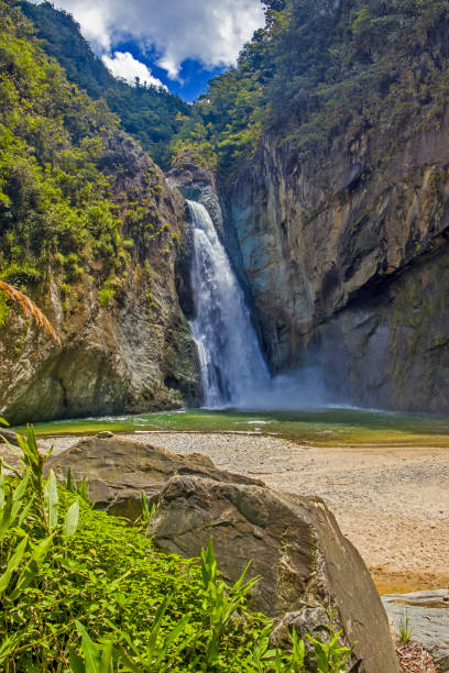 Jimenoa I waterfall. Jarabacoa, Dominican Republic stock photo