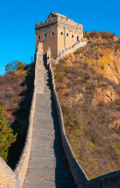 Jinshanling Great Wall, Beijing, China Vertical photograph of the Jinshanling Great Wall near Beijing, China. badaling great wall stock pictures, royalty-free photos & images