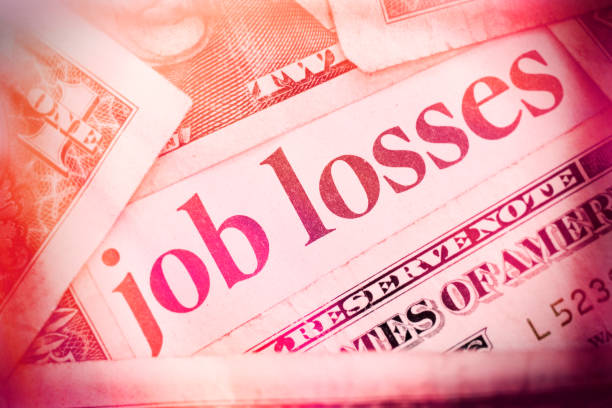 Job Losses The words "Job Losses" on US currency. downsizing unemployment photos stock pictures, royalty-free photos & images