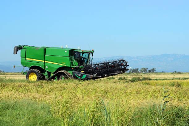 John Deere s790i combine harvester stock photo