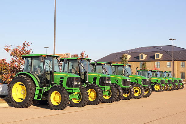 John Deere Tractors for Sale stock photo