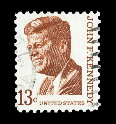Sacramento, California, USA - March 19, 2011: A 1964 Argentina postage stamp with an illustration of President John F Kennedy, with his signature shown below the image.  Commonly referred to as JFK, he was the 35th president of the United States (1961-1963).