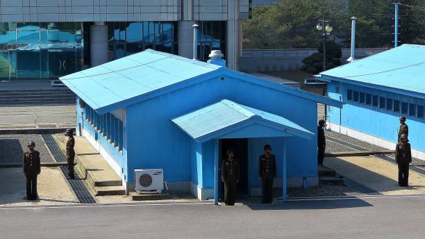 Joint Security Area, North Korean Side stock photo