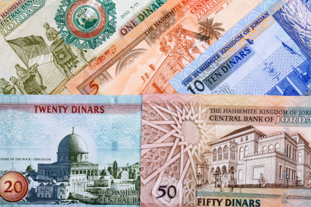 Jordanian money a business background stock photo