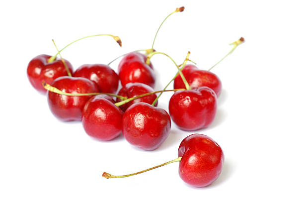 Juicy red cherries stock photo