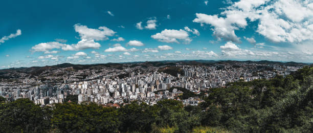 Juiz de Fora panoramic cityscape from a high point stock photo