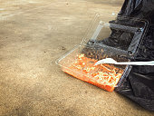 istock Junk food, Spaghetti in plastic box. 621843582