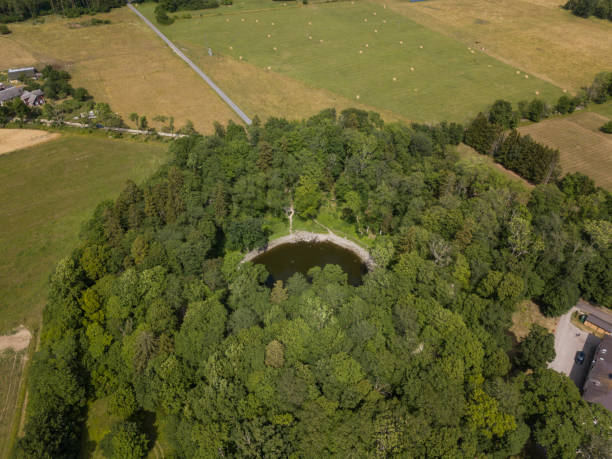 Kaali meteor crater in Estonia stock photo